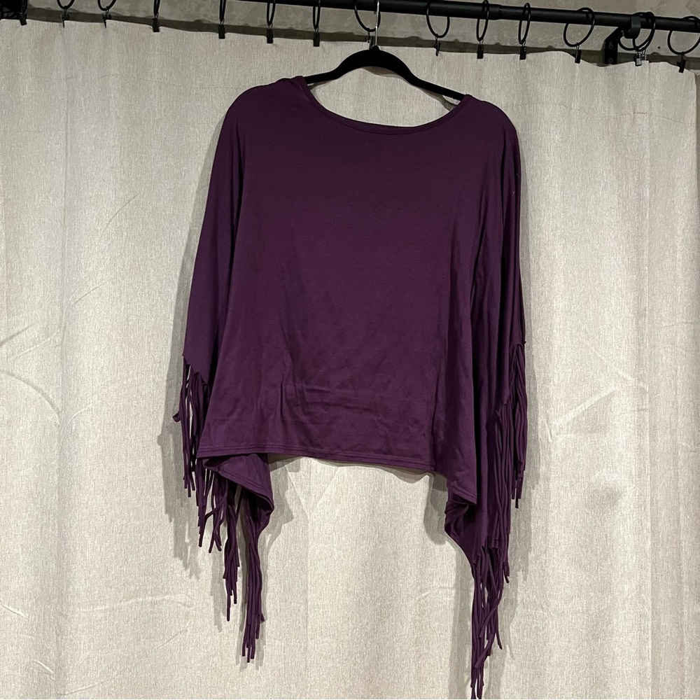 Deep plum top with fringes